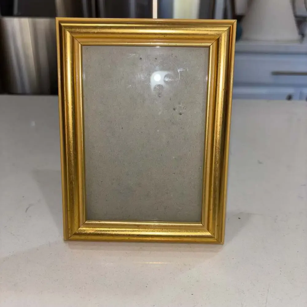 Small Decorative Gold-Tone Tabletop Picture Frame